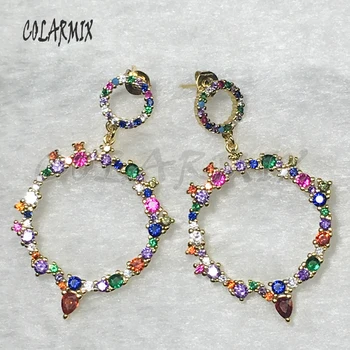 3 Pairs round dangle earrings rainbow zircon earrings mix colors stone crystal earrings accessories jewels for women 5587
3 Pairs round dangle earrings rainbow zircon earrings mix colors stone crystal earrings accessories jewels for women 5587