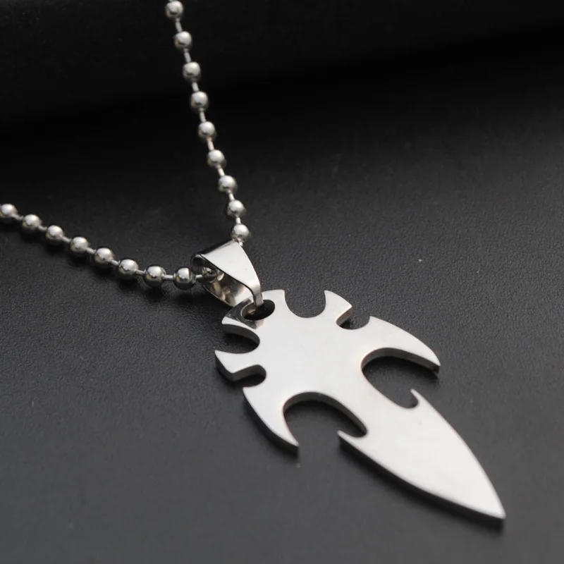 stainless steel arrow dart charm pendant necklace weapon sea god trident lucky necklace super hero sword dart titanium steel necklace