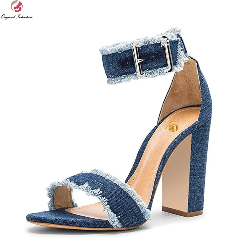 Original Intention Women Sandals Sexy Open Toe Chunky Heels Sandals High-quality Black Blue Brown Shoes Woman Plus US Size 4-15
Original Intention Women Sandals Sexy Open Toe Chunky Heels Sandals High-quality Black Blue Brown Shoes Woman Plus US Size 4-15