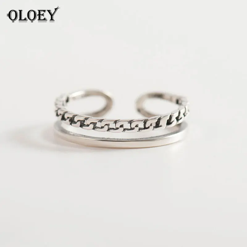 OLOEY Vintage Double Layers Open Rings for Women Men 100% Real 925 Sterling Silver Finger Ring Fine Party Jewelry Gifts YMR362
OLOEY Vintage Double Layers Open Rings for Women Men 100% Real 925 Sterling Silver Finger Ring Fine Party Jewelry Gifts YMR362