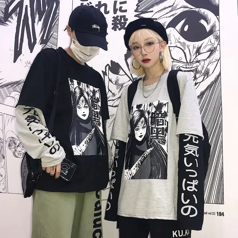 2019 New Ulzzang Harajuku Tshirt Japanese Fake Two-piece Long Sleeve Men Women Casual Tshirt Couples Tshirt
2019 New Ulzzang Harajuku Tshirt Japanese Fake Two-piece Long Sleeve Men Women Casual Tshirt Couples Tshirt