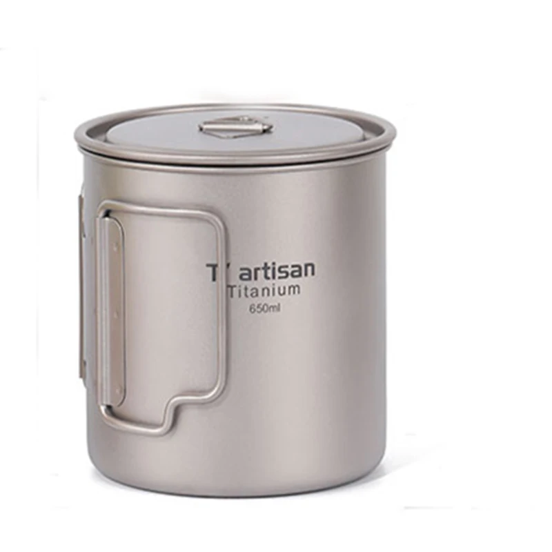Tiartisan 650ml Pure Titanium Cups Water Cup for Camping Picnic Cooking with Folding Handle and Lid Easy Scale Marks Ta8312
Tiartisan 650ml Pure Titanium Cups Water Cup for Camping Picnic Cooking with Folding Handle and Lid Easy Scale Marks Ta8312