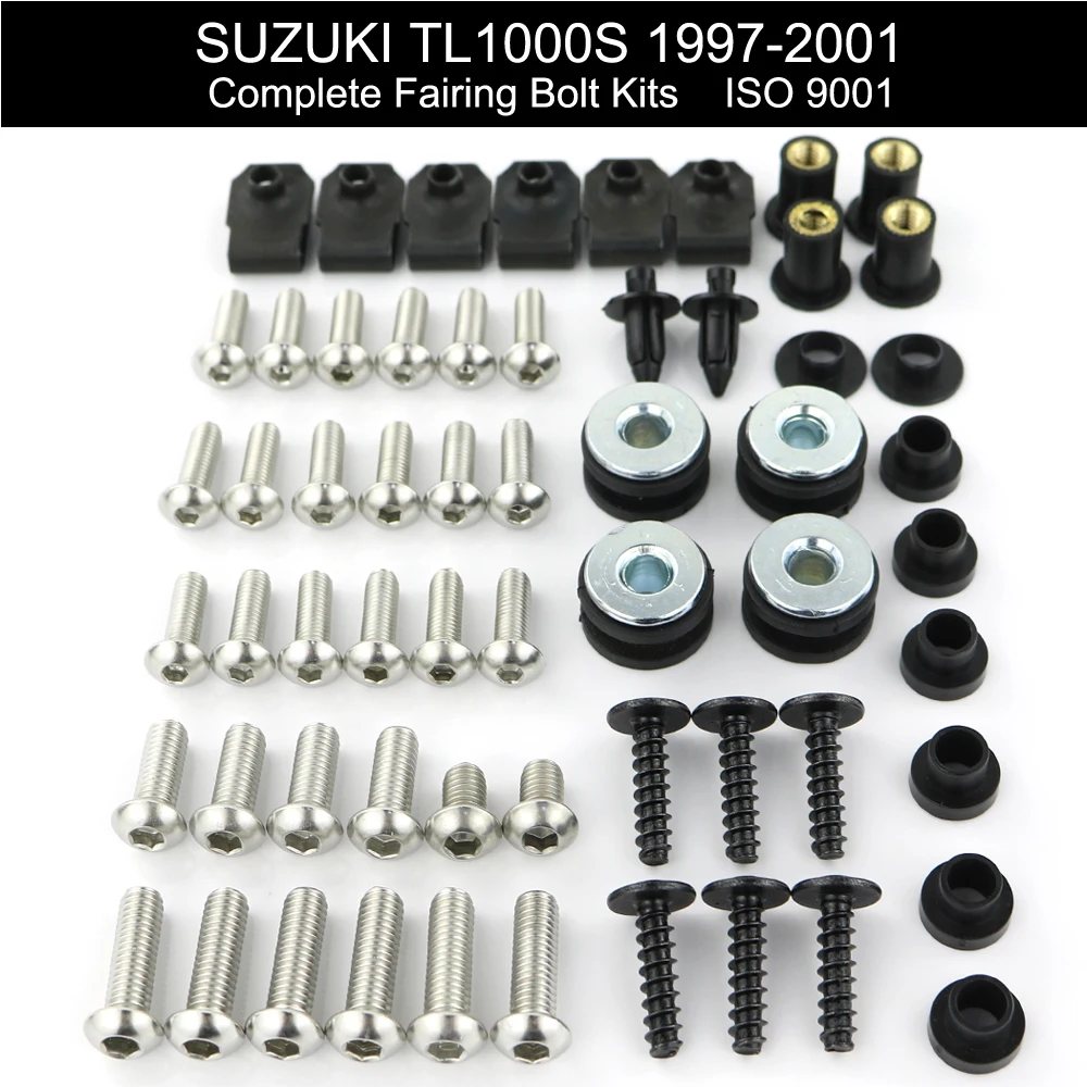 For Suzuki TL1000S 1997-2001 Motorcycle Complete Full Fairing Bolts kit Covering Bolts Fairing Clips Stainless Steel
For Suzuki TL1000S 1997-2001 Motorcycle Complete Full Fairing Bolts kit Covering Bolts Fairing Clips Stainless Steel