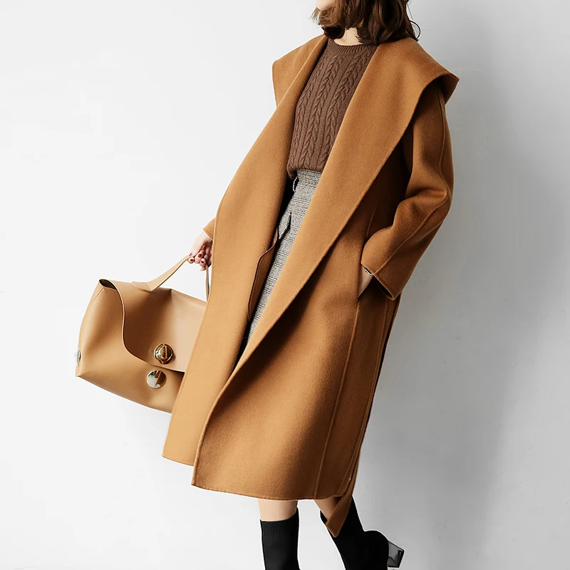 KMETRAM Winter Natural Wool Coat Women Autumn Handmade Double-sided Cashmere Jacket Female Loose Hooded Long Coats Abrigos MY626
KMETRAM Winter Natural Wool Coat Women Autumn Handmade Double-sided Cashmere Jacket Female Loose Hooded Long Coats Abrigos MY626