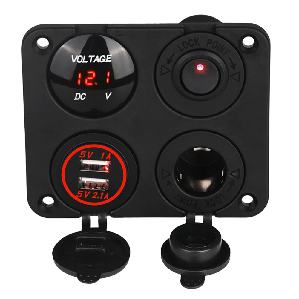 Car Switch Panel USB Dual Socket Led Voltmeter 12V Power Outlet On-Off Yacht SUV Boat 12v Switch Panel Circuit Breaker Led
Car Switch Panel USB Dual Socket Led Voltmeter 12V Power Outlet On-Off Yacht SUV Boat 12v Switch Panel Circuit Breaker Led