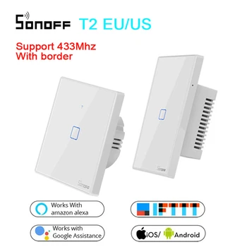 SONOFF T2US EU TX Smart Wifi Touch Wall Light Switch With Border Smart Home 1/2/3 Gang 433 RF/Voice/APP Control Works With Alexa
SONOFF T2US EU TX Smart Wifi Touch Wall Light Switch With Border Smart Home 1/2/3 Gang 433 RF/Voice/APP Control Works With Alexa