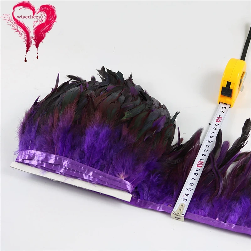 10 purple rooster feather trims 5