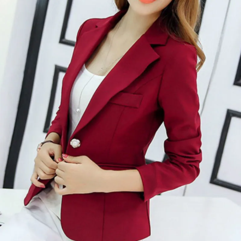 Casual ladies long sleeve blazer Temperament Slim Fit Single Button Solid Color Suit Jacket Business small suit female 2019
Casual ladies long sleeve blazer Temperament Slim Fit Single Button Solid Color Suit Jacket Business small suit female 2019