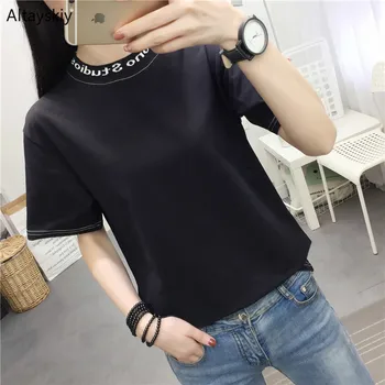 T-shirts Women 2020 New Summer Korean Style All-match Loose Women Letter Printed O-Neck Short Sleeves Female Daily Trendy Simple
T-shirts Women 2020 New Summer Korean Style All-match Loose Women Letter Printed O-Neck Short Sleeves Female Daily Trendy Simple