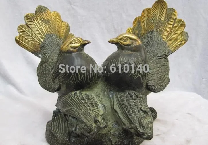 8 Chinese Folk collection Old Bronze Gilt Two mandarin duck Bird on Corn maize
8 Chinese Folk collection Old Bronze Gilt Two mandarin duck Bird on Corn maize
