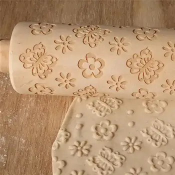 Butterfly Flower Rolling Pin Engraved Carved Wood Embossed Rolling Pin Cookies Biscuit Fondant Cake Dough Roller Kitchen Tool @C
Butterfly Flower Rolling Pin Engraved Carved Wood Embossed Rolling Pin Cookies Biscuit Fondant Cake Dough Roller Kitchen Tool @C