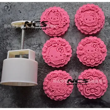150g round shape cartoon kitty design Mooncake mung bean cake Molds mould with 6 Stamps plastic hand pressure , 50sets/lot
150g round shape cartoon kitty design Mooncake mung bean cake Molds mould with 6 Stamps plastic hand pressure , 50sets/lot