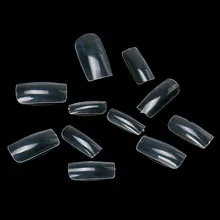 Faux ongles plein conseils acrylique 100 pièces acrylique faux faux ongles Art ongle clair naturel complet conseils livraison directe Set5(China)