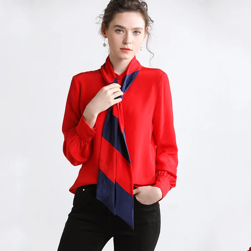 Hodisytian 2019 New Women Blouse Shirts Natural Silk Ribbon Elegant Cardigan Slim Female Tops Blouse Long Sleeve Blusas Femme
Hodisytian 2019 New Women Blouse Shirts Natural Silk Ribbon Elegant Cardigan Slim Female Tops Blouse Long Sleeve Blusas Femme