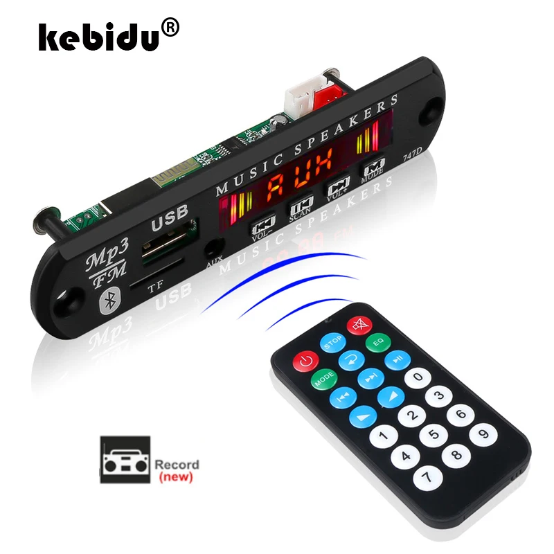 kebidu Support Recording Bluetooth Handsfree Car Kit Mp3 Player FM Radio TF AUX USB Wireless Stereo Receiver Mp3 Decoder Board
kebidu Support Recording Bluetooth Handsfree Car Kit Mp3 Player FM Radio TF AUX USB Wireless Stereo Receiver Mp3 Decoder Board