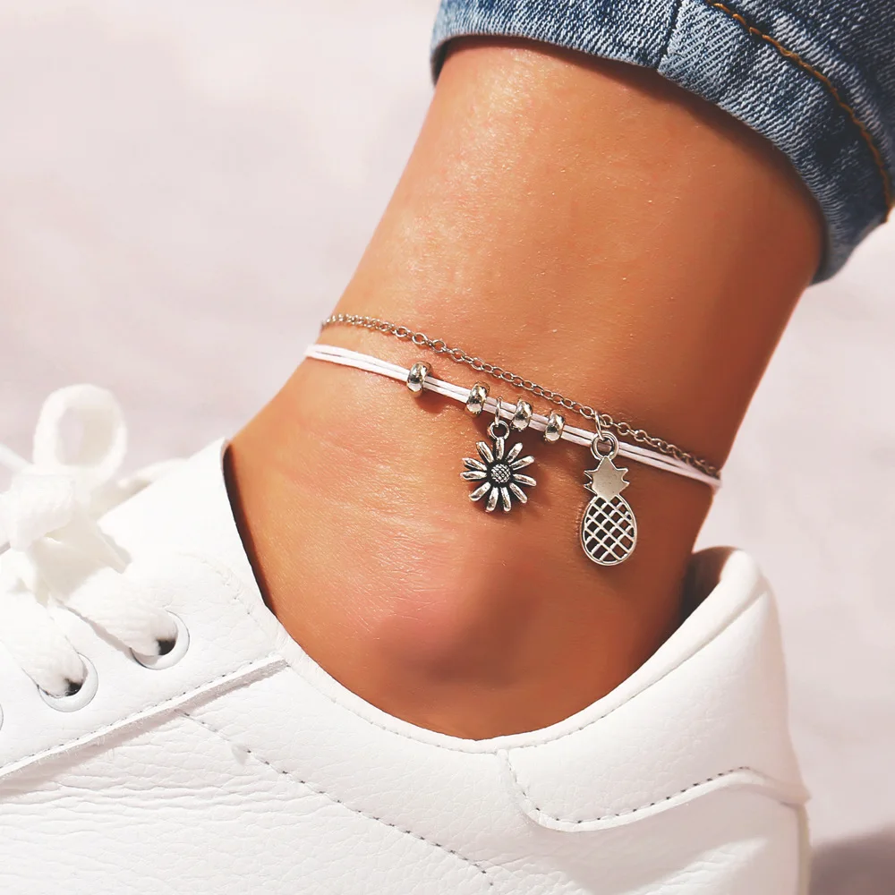 Charmsmic Vintage Silver Sunflower Charm Anklets Hollow Pineapple Foot Anklets Bracelets For Women Sport Leisure Jewelry
Charmsmic Vintage Silver Sunflower Charm Anklets Hollow Pineapple Foot Anklets Bracelets For Women Sport Leisure Jewelry