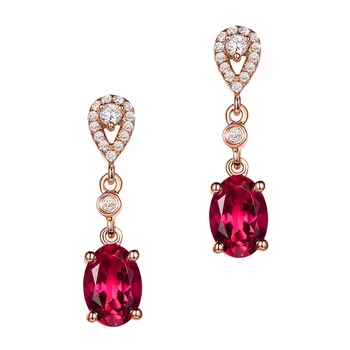 Korean Version Sterling Silver Women Earrings Red Zircon 18KT Gold Colored Zircon Earrings Jewelry Earrings
Korean Version Sterling Silver Women Earrings Red Zircon 18KT Gold Colored Zircon Earrings Jewelry Earrings