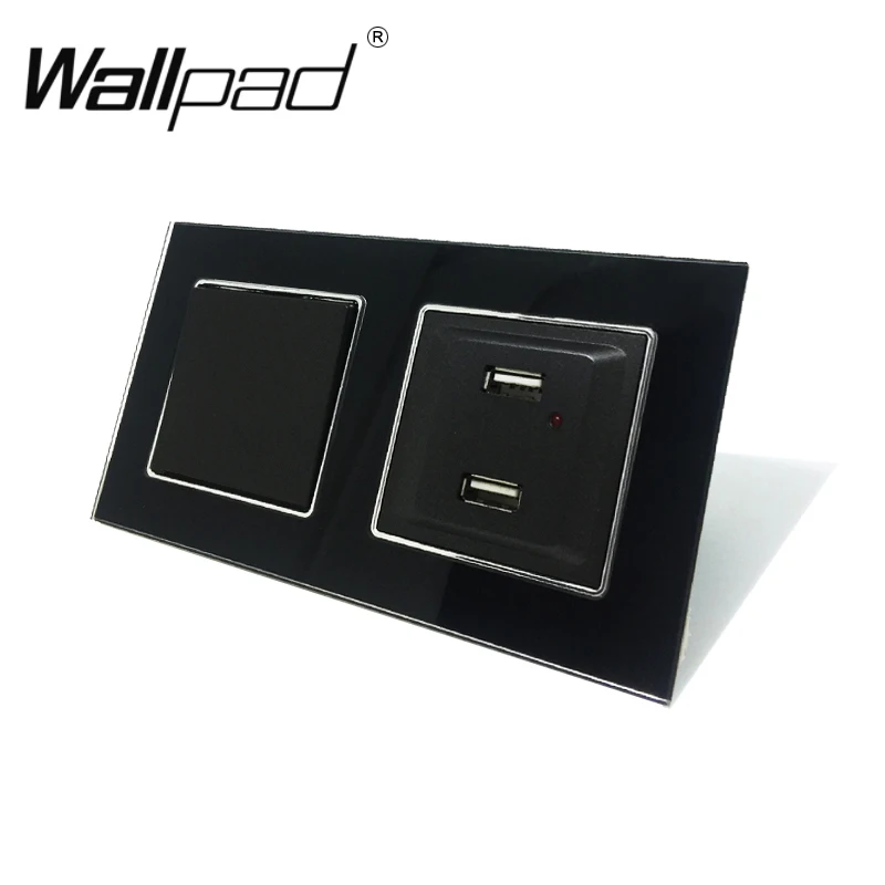 USB + EU Switch with Claws Wallpad Black Glass Frame1 Gang 2 Gang Switch and LED Indicator USB Charging Ports Outlet with Clips
USB + EU Switch with Claws Wallpad Black Glass Frame1 Gang 2 Gang Switch and LED Indicator USB Charging Ports Outlet with Clips