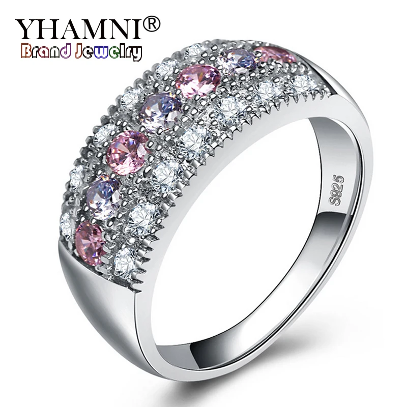 YHAMNI Original Real Solid 925 Silver Rings Luxury Fine Jewelry Multicolor Cubic Zircon Fashion Accessories Rings for Women KY01
YHAMNI Original Real Solid 925 Silver Rings Luxury Fine Jewelry Multicolor Cubic Zircon Fashion Accessories Rings for Women KY01