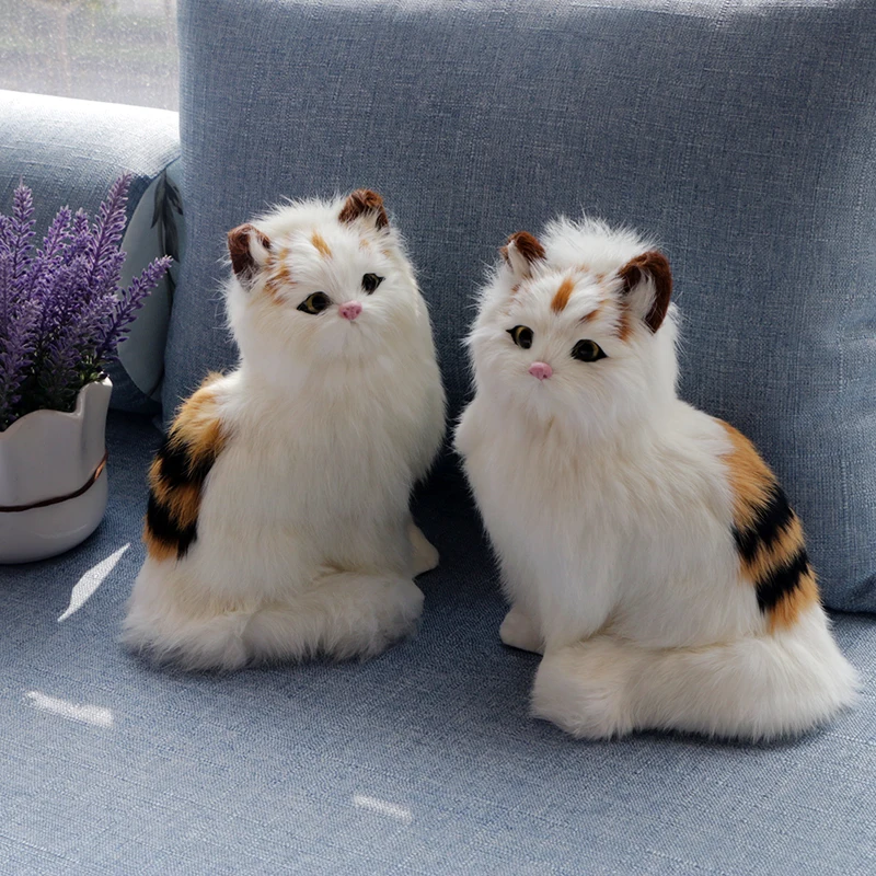 Dorimytarader lifelike cuddly soft animal cat plush toy realistic animals pet cats toy decoration gift 20X12cm DY80027 (6)