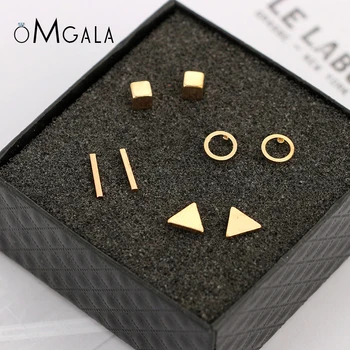 OMGALA 4Pairs/Set vintage Gold Color Stud Earring small Triangle Silver Color Earring Set For Women Jewelry Oorbellen Brincos
OMGALA 4Pairs/Set vintage Gold Color Stud Earring small Triangle Silver Color Earring Set For Women Jewelry Oorbellen Brincos