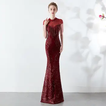 Luxury Mermaid Women Evening Gowns Beading Tassel Gorgeous Banquet Dress Stand Collar Sequined Bodycon Women Party Dresses
Luxury Mermaid Women Evening Gowns Beading Tassel Gorgeous Banquet Dress Stand Collar Sequined Bodycon Women Party Dresses