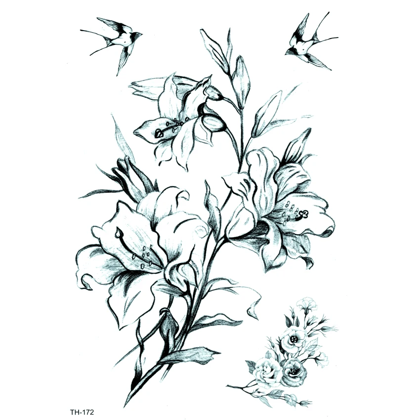 5pcs Beauty Flowers And Swallow Waterproof Temporary Tattoos Men Birds The Flash Tatouage Temporaire Tatoo Temporary stickers
5pcs Beauty Flowers And Swallow Waterproof Temporary Tattoos Men Birds The Flash Tatouage Temporaire Tatoo Temporary stickers
