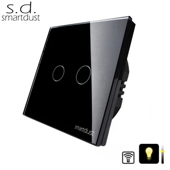 Smartdust 2 Gang 1 Way EU Standard Interruptor Switch, Remote Dimmer function Wall Light Switch With Remote Controller
Smartdust 2 Gang 1 Way EU Standard Interruptor Switch, Remote Dimmer function Wall Light Switch With Remote Controller