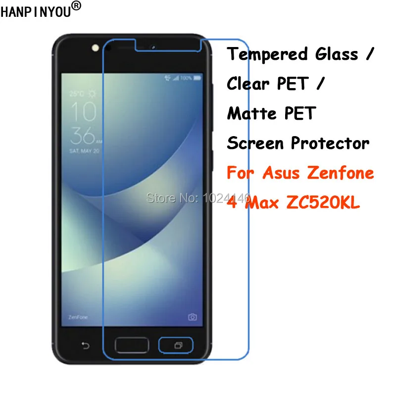 Tempered Glass / Clear PET Matte -- Screen Protector Protective Film For Asus Zenfone 4 Max ZC520KL 5.2" | Мобильные телефоны и