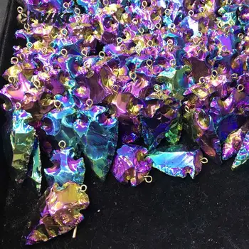 WT-P1450 WKT Rainbow Titanium Electroplated Agates Pendant 1.5" Inch Arrowhead Pendant Women Necklace Pendant Jewelry
WT-P1450 WKT Rainbow Titanium Electroplated Agates Pendant 1.5" Inch Arrowhead Pendant Women Necklace Pendant Jewelry