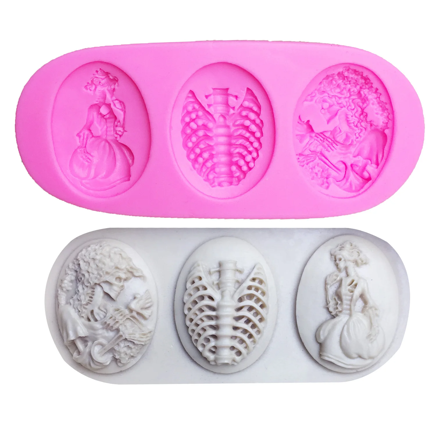 M0505 Woman skull portrait cake decoration tools fondant Moulds Skull Christening Halloween Fondant molds Chocolate mold.
M0505 Woman skull portrait cake decoration tools fondant Moulds Skull Christening Halloween Fondant molds Chocolate mold.