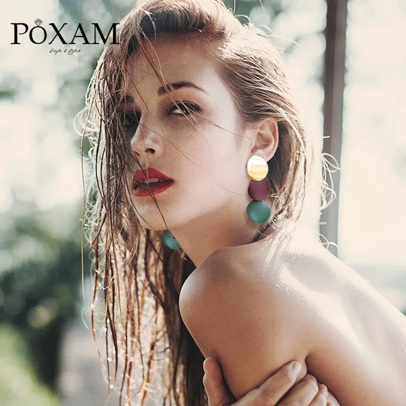 POXAM Female Luxury Elegant Round Long Earrings for Women 2019 New Geometric Alloy Hanging Drop Earrings Women Fashion Jewelry
POXAM Female Luxury Elegant Round Long Earrings for Women 2019 New Geometric Alloy Hanging Drop Earrings Women Fashion Jewelry