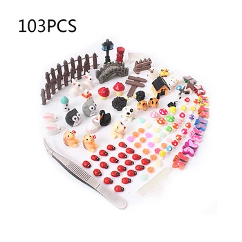 103pcs Mini Animal farm Fence Fairy Garden Buildings Micro Figurines Miniatures/Terrarium Vintage Home Decor DIY
103pcs Mini Animal farm Fence Fairy Garden Buildings Micro Figurines Miniatures/Terrarium Vintage Home Decor DIY