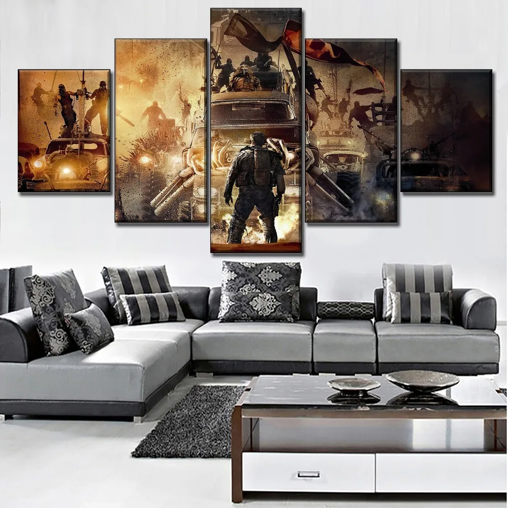 Modern Artwork 5 Panel Movie Mad Max Fury Road Poster Wall Art Home Decor High Quality Canvas Print Painting Decor Framework
Modern Artwork 5 Panel Movie Mad Max Fury Road Poster Wall Art Home Decor High Quality Canvas Print Painting Decor Framework
