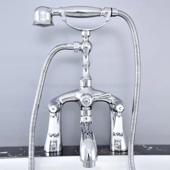 Polished Chrome Deck Mounted Bathroom Clawfoot bathroom tub shower faucets with hand shower faucets ztf761
Polished Chrome Deck Mounted Bathroom Clawfoot bathroom tub shower faucets with hand shower faucets ztf761