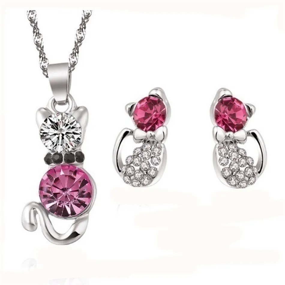 PENGBIN Wedding Jewelry Set 3 Pcs/Set Cute Cat Shaped Faux Zircon Crystal Pendant Necklace Earrings Party Wedding Jewelry
PENGBIN Wedding Jewelry Set 3 Pcs/Set Cute Cat Shaped Faux Zircon Crystal Pendant Necklace Earrings Party Wedding Jewelry