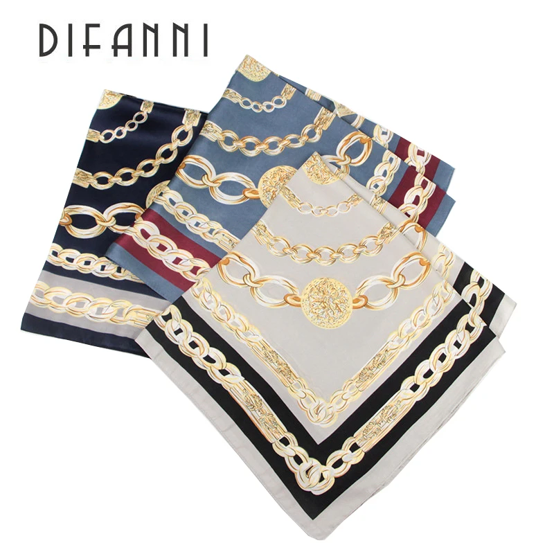 Difanni America Style Silk Small Square Scarf Printed Fashion Luxury Women H Brand Chain Silk Satin Scarf Female Faux Silk Scarf
Difanni America Style Silk Small Square Scarf Printed Fashion Luxury Women H Brand Chain Silk Satin Scarf Female Faux Silk Scarf