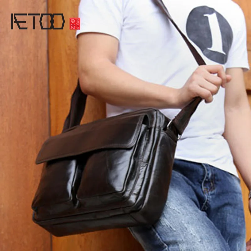 AETOO Vintage Men's Leather Genuine Men's Business Bag Postman Briefcase Head Cream Shoulder Bag Messenger Oil Wax
AETOO Vintage Men's Leather Genuine Men's Business Bag Postman Briefcase Head Cream Shoulder Bag Messenger Oil Wax