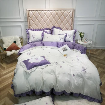 Luxury Egypt Cotton Elegant violet Bedding Set Embroidery Silky Duvet Cover Sets Bed Sheet Pillowcases Queen King Size 4Pcs
Luxury Egypt Cotton Elegant violet Bedding Set Embroidery Silky Duvet Cover Sets Bed Sheet Pillowcases Queen King Size 4Pcs