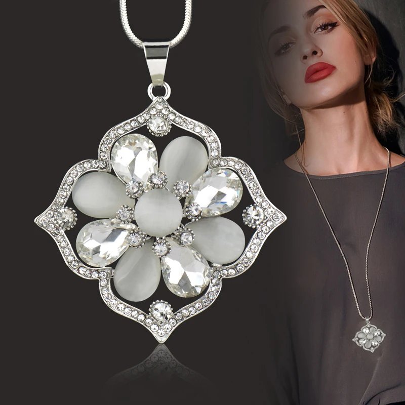 SINLEERY Vintage Opal Flower Big Pendant Long Necklace For Women White Red Gray Stone Necklace Statement Jewelry MY335 SSB
SINLEERY Vintage Opal Flower Big Pendant Long Necklace For Women White Red Gray Stone Necklace Statement Jewelry MY335 SSB