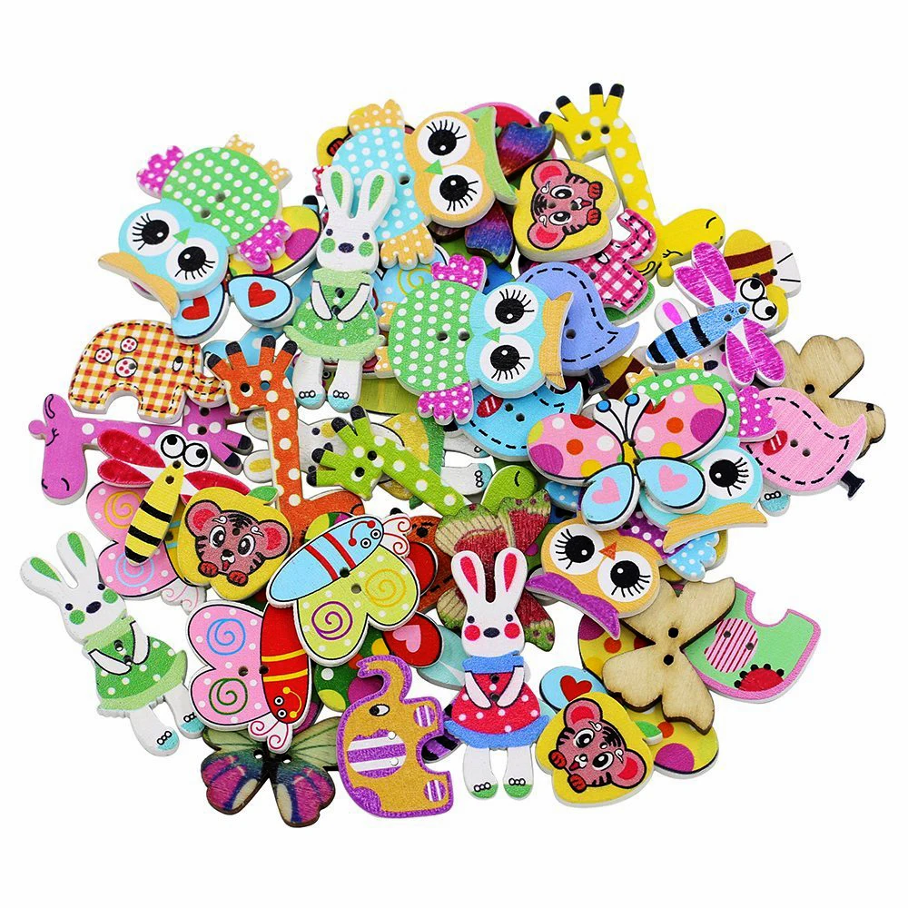 50pcs Random Mixed Cartoon Wooden Buttons for Crafts Scrapbooking Baby Children Clothing Sewing Accessories
50pcs Random Mixed Cartoon Wooden Buttons for Crafts Scrapbooking Baby Children Clothing Sewing Accessories