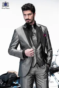 Fashionable One Button Silver Gray Groom Tuxedos Groomsmen Men's Wedding Prom Suits Bridegroom (Jacket+Pants+Vest+Tie) K:756
Fashionable One Button Silver Gray Groom Tuxedos Groomsmen Men's Wedding Prom Suits Bridegroom (Jacket+Pants+Vest+Tie) K:756