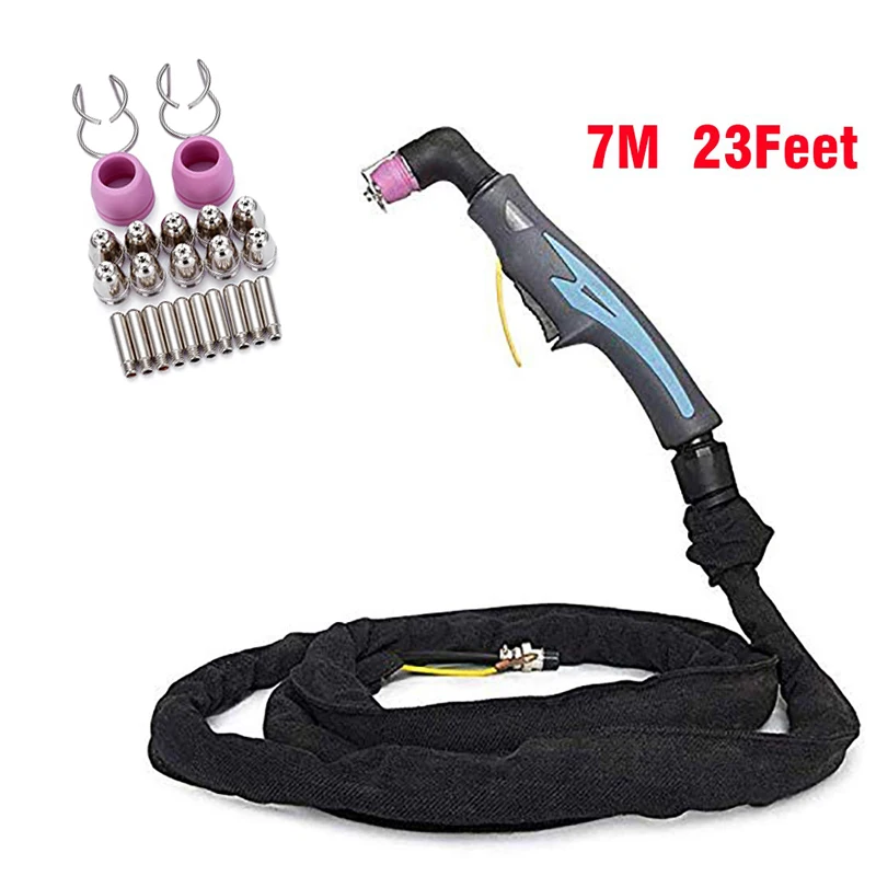 AG60/SG55 Pilot Arc Plasma Cutting Torch Complete Set with Cable 23 Feet Overall Fit CUT50P ICUT60 LGK60
AG60/SG55 Pilot Arc Plasma Cutting Torch Complete Set with Cable 23 Feet Overall Fit CUT50P ICUT60 LGK60