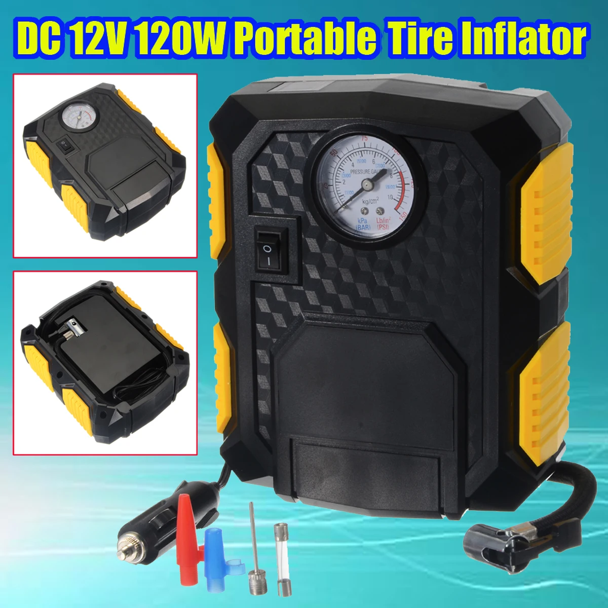 120W 19Cylinder Pointer Tire Inflator 12V Car Portable Air Compressor Pump 150PSI Car Air Compressor for Car Motorcycles Bicycle
120W 19Cylinder Pointer Tire Inflator 12V Car Portable Air Compressor Pump 150PSI Car Air Compressor for Car Motorcycles Bicycle
