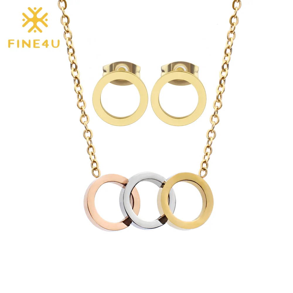 FINE4U N212 Tiny Round Circle Choker Necklaces Earrings Sets Stainless Steel Bridal Wedding Jewelry Sets For Women Girl Gifts
FINE4U N212 Tiny Round Circle Choker Necklaces Earrings Sets Stainless Steel Bridal Wedding Jewelry Sets For Women Girl Gifts