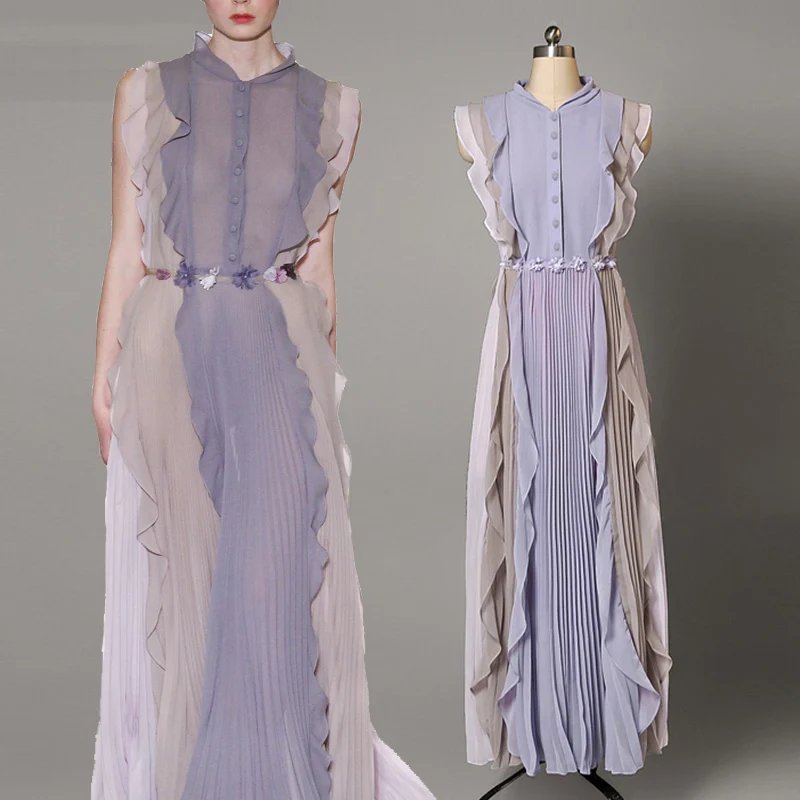 2018 new women's European and American fashion slim temperament flowing ruffled chiffon dress LYQ645
2018 new women's European and American fashion slim temperament flowing ruffled chiffon dress LYQ645