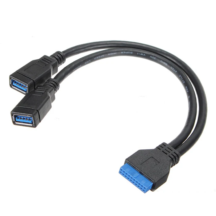 

U3-042-0.1M New 2 ports USB 3.0 Type A Female to Motherboard 20pin Header Cable Adapter Converter 10cm