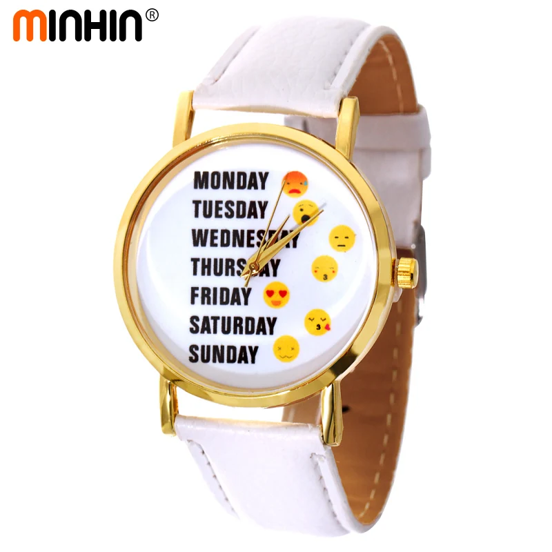 MINHIN Women Funny Emoji Shown Leather Quartz Wristwatches Graceful Lady Dress Accessory Mix Colors Casual Party Watches
MINHIN Women Funny Emoji Shown Leather Quartz Wristwatches Graceful Lady Dress Accessory Mix Colors Casual Party Watches