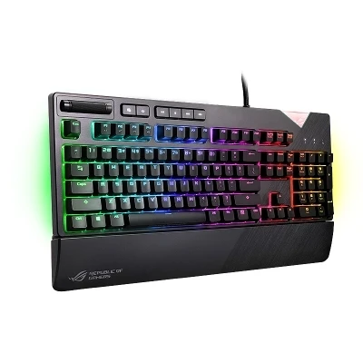 

ROG Strix Flare RGB mechanical gaming keyboard with Cherry MX switches, customizable illuminated badge and dedicated media keys