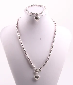 Free shipping Rhodium Plated Fashion Alloy Square Beads Hammered Heart Necklace & bracelet jewelry set for women holiday gift
Free shipping Rhodium Plated Fashion Alloy Square Beads Hammered Heart Necklace & bracelet jewelry set for women holiday gift